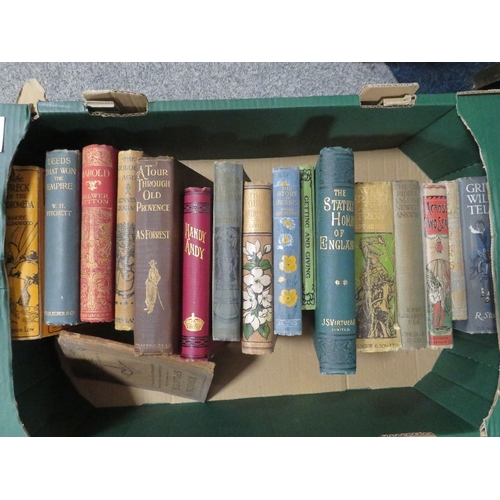 174 - Two trays of 19th century type books