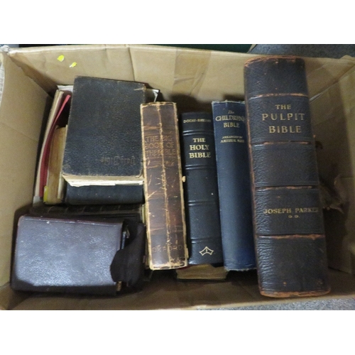 176 - A collection of family bibles, books etc