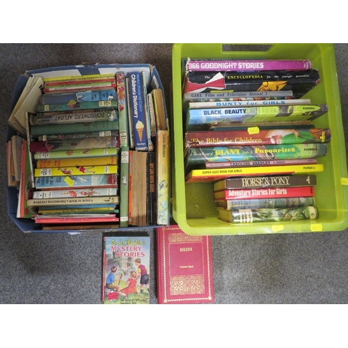 178 - Two trays of vintage children's books to include Enid Blyton and Ladybird books