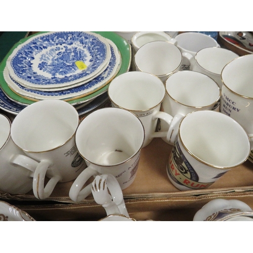 183 - Four trays of ceramics to include Wedgwood Clementine