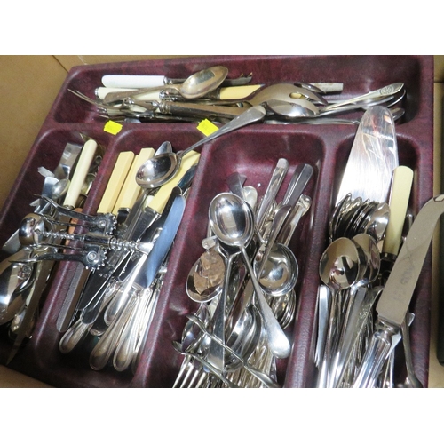 190 - A large quantity of cutlery to include canteen and contents