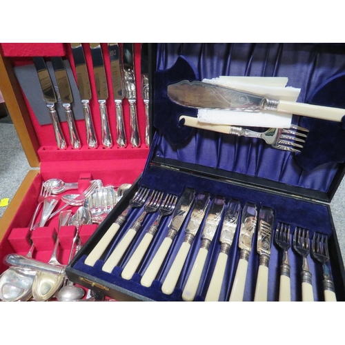 190 - A large quantity of cutlery to include canteen and contents