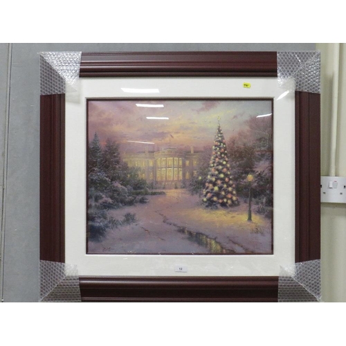 12 - A Thomas Kinkade signed Christmas print 50 x 60 cm