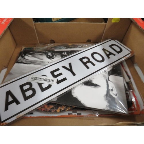 127 - A selection of vintage style metal signs, mainly music and film related, to include Abbey Road, Two ... 