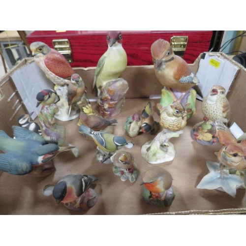 129 - A small tray of Royal Worcester bird figures etc.