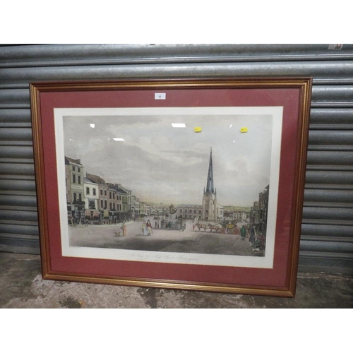 17 - A large coloured engraving ‘A View Of High Street Birmingham’ 58 x 81 cm