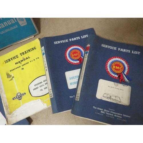 231 - A small selection of service list parts manuals for Austin 1100, Morris 1100 etc