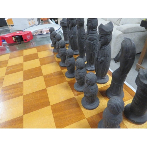 263 - A large chess set and board