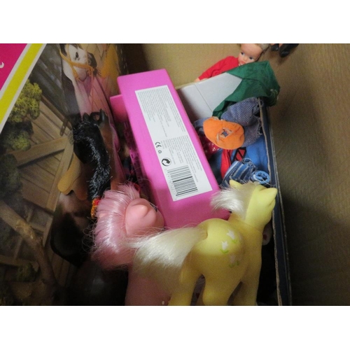 275 - A collection of  vintage toys to include boxed Sindy examples, My Little Pony's, dolls etc