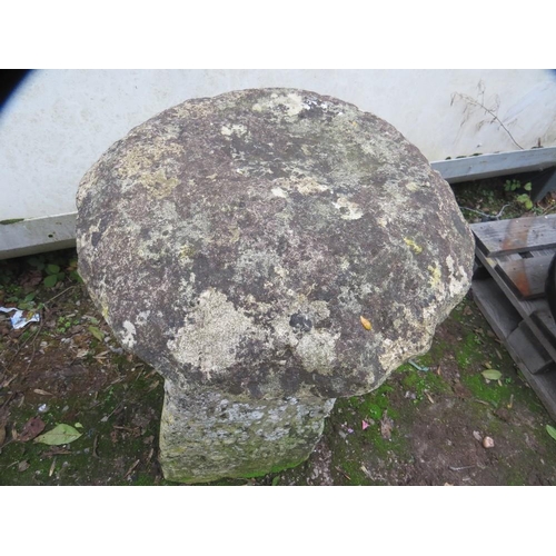 608 - A large antique mushroom staddle stone