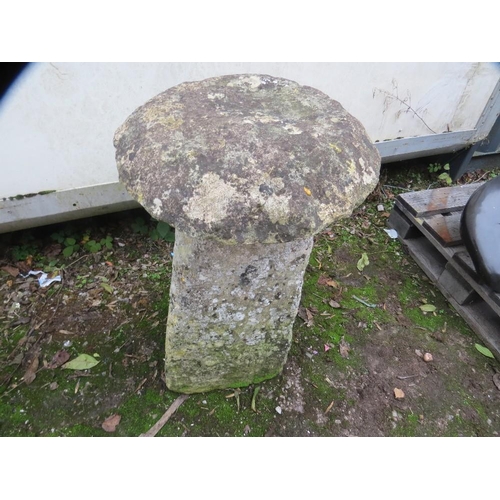 608 - A large antique mushroom staddle stone