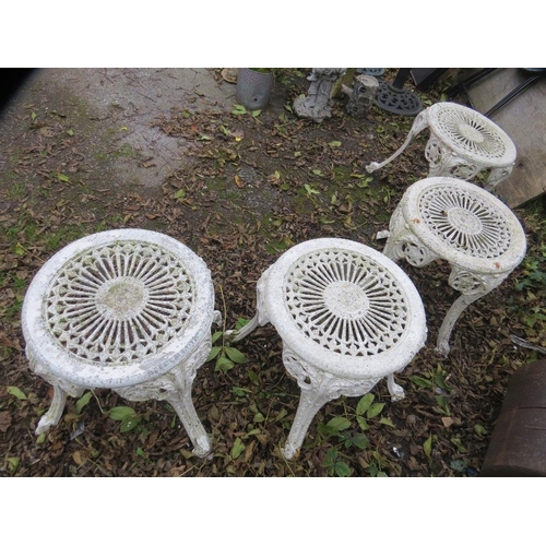 611 - Four aluminium garden stools