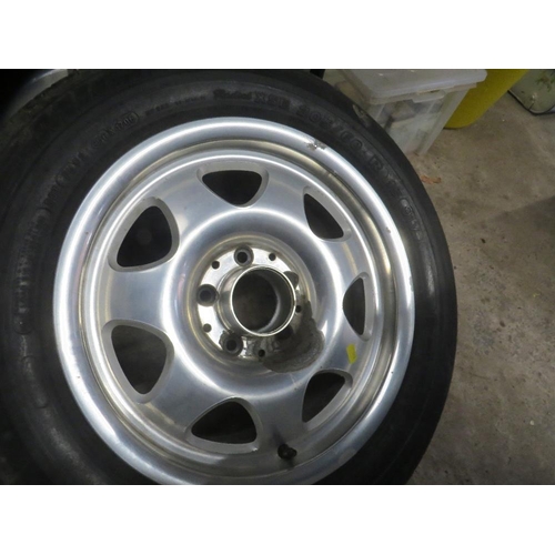 630 - Four Mercedes SLK alloy wheels and tyres