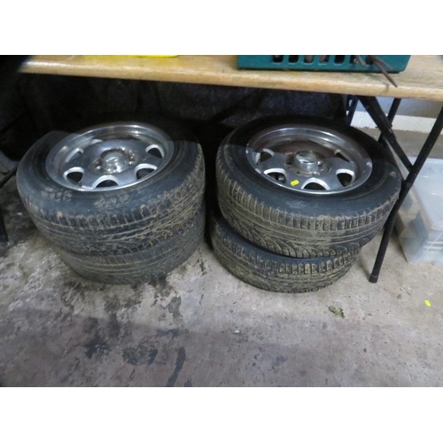 630 - Four Mercedes SLK alloy wheels and tyres