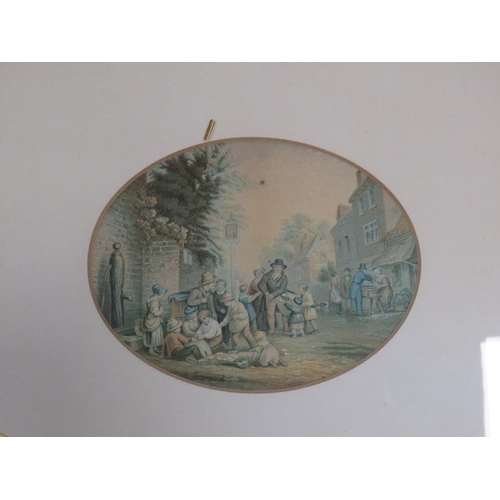 7 - A pair of gilt framed oval prints together with a Coulson windmill print (3)