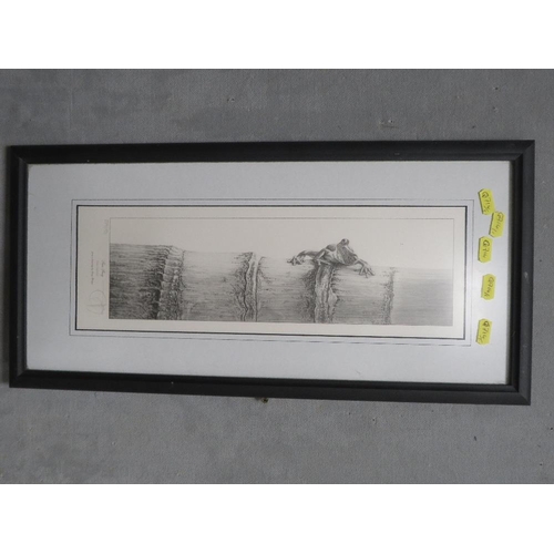 8 - Gary Hodges - 2 limited edition black and white prints, signed in pencil, tree frog 257/850 and Ostr... 