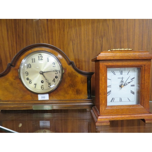 282 - A vintage mantle clock with a smaller modern example (2)