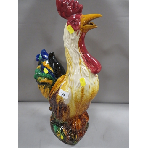 278 - A large Majolica style cockerel