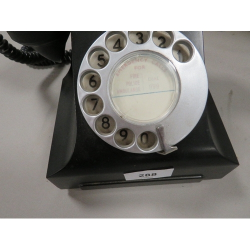 288 - A BAKELITE TELEPHONE, adapted for use on modern BT network