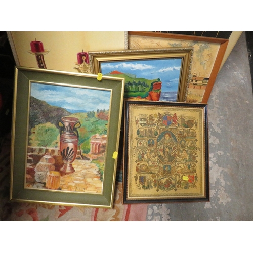 18 - A collection of seven assorted pictures to include oil on boards