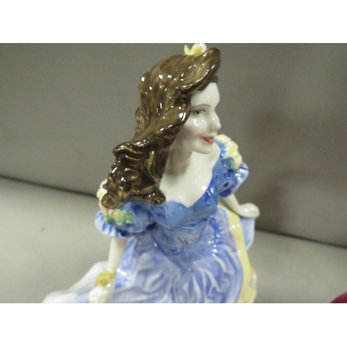 307 - Four figurines to include Royal Doulton miniature Pretty Lady 1998 Rebecca, Coalport Debutante Becky... 