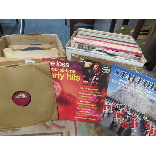 139 - Two trays of LPs and 78's records to include Glenn Miller