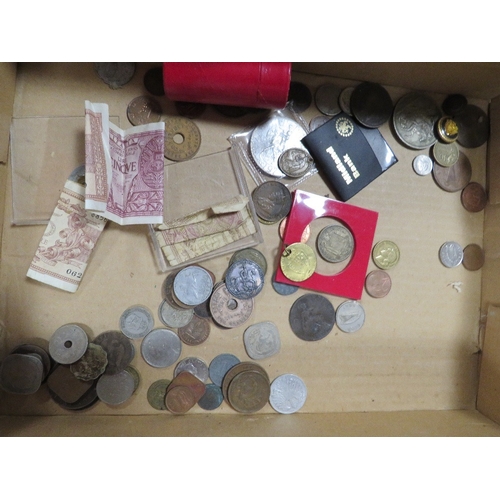 451 - A box of old coins and banknotes