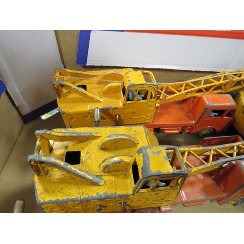 458 - Six unboxed vintage Dinky cranes/mobile cranes