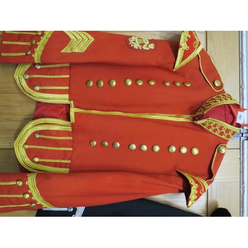 465 - A pipers jacket No 1 together with a drum major red No 1 jacket