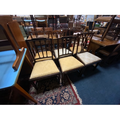 770 - A mixed set of six Georgian mahogany dining chairs including Sheraton examples