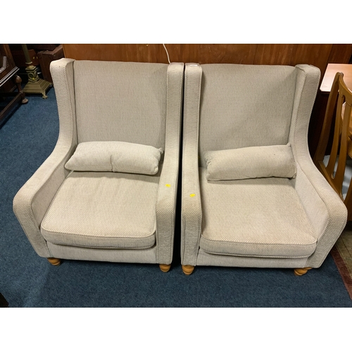 808 - A pair of modern upholstered armchairs