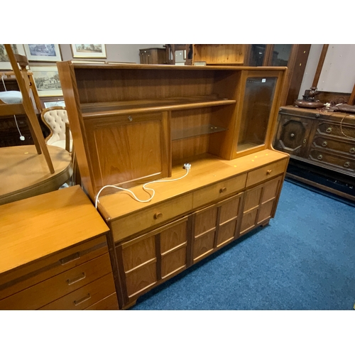 809 - A mid century teak display unit W 153 cm