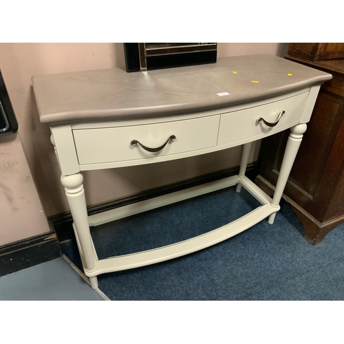 714 - A modern grey two drawer console table W 110 cm