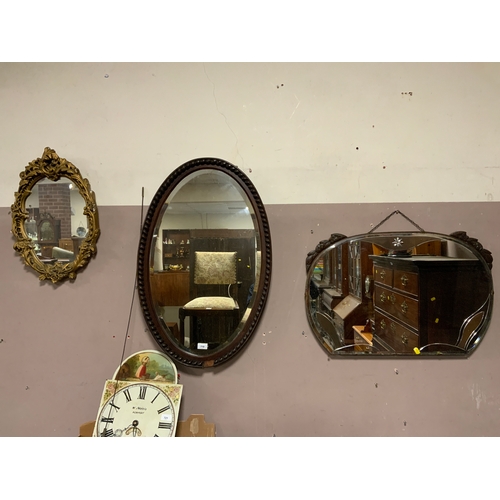 719 - Three wall mirrors to include a Deco example and a rope twist example. (3)