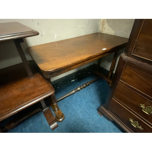 723 - A 19th century stained rectangular hall table W 107 cm