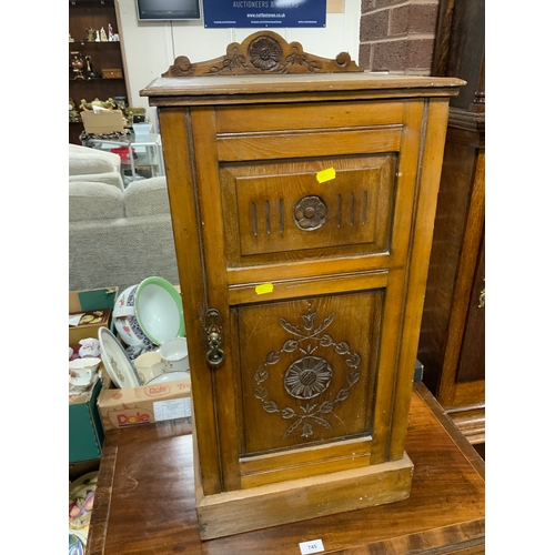 744 - A small Edwardian carved pot cupboard