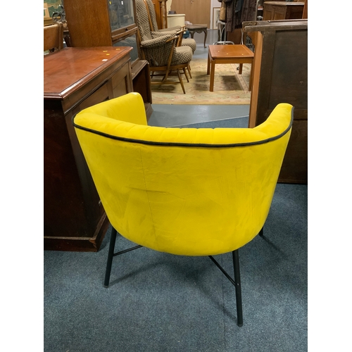 797 - A modern showhome yellow upholstered tub chair