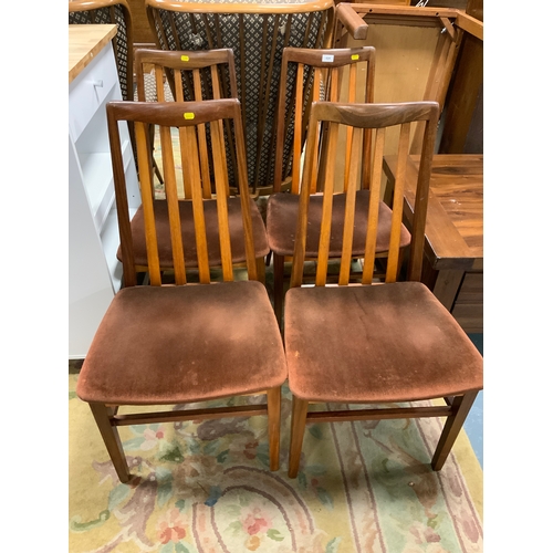 824 - A set of four mid century G Plan teak dining chairs