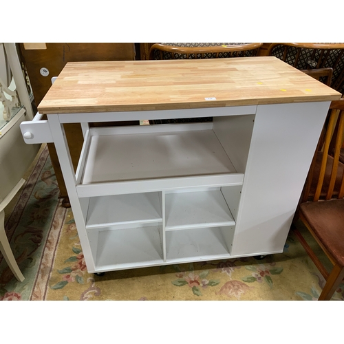 826 - A large modern island kitchen trolley W 116 cm