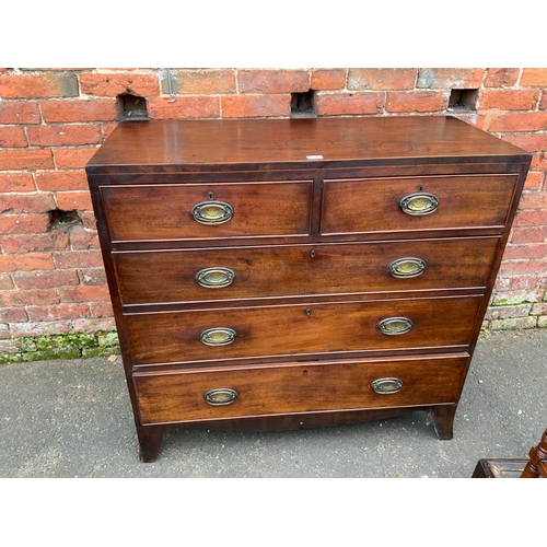 830 - A 19th century mahogany chest of five drawers W 111 cm