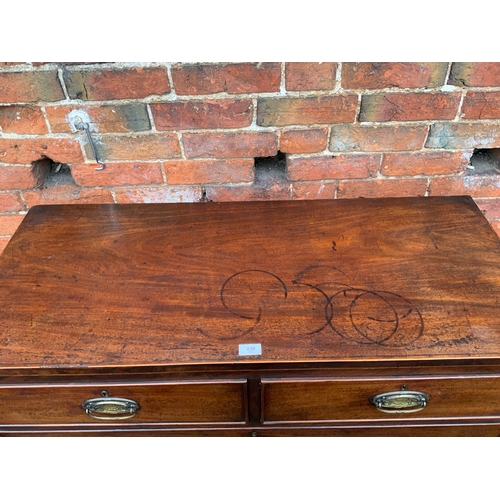 830 - A 19th century mahogany chest of five drawers W 111 cm