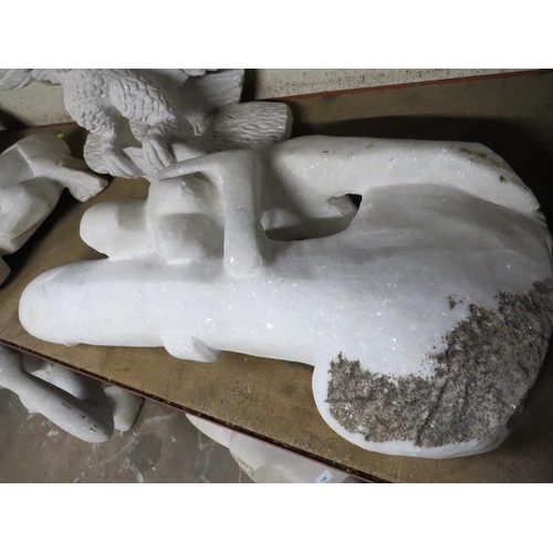 571 - A white marble quartz type statue of an erotic nature - H 80 cm, W 35 cm