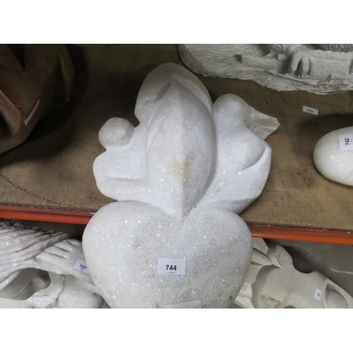 572 - A white marble quartz stone type statue of an erotic nature - H 50 cm, W 35 cm