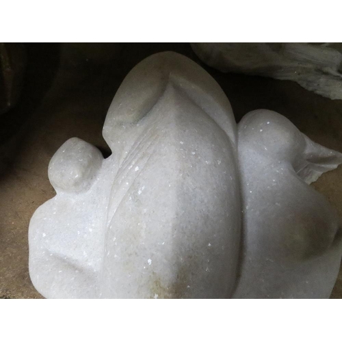 572 - A white marble quartz stone type statue of an erotic nature - H 50 cm, W 35 cm