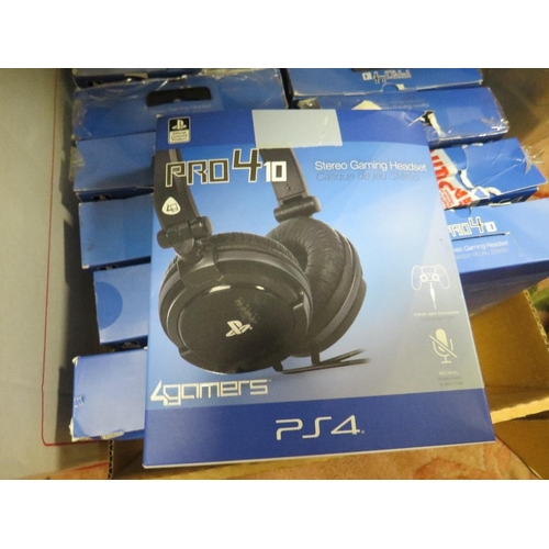 124 - Two boxes of PlayStation 4 and Xbox 1 headphones etc