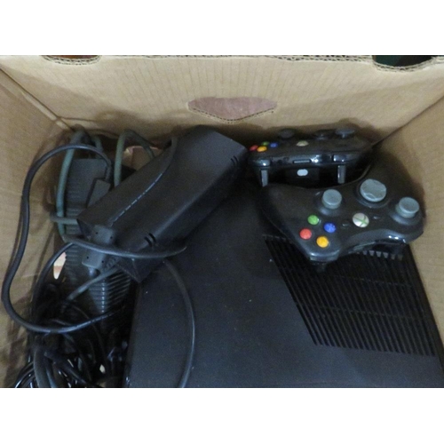 127 - A box of Xbox 360 controllers, connects etc