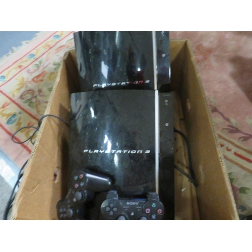 133 - A box of PlayStation 3 consoles to include controllers etc