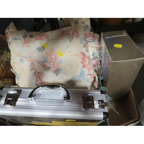 159 - Two trays of assorted ceramics and sundries etc. to include vintage dressing table items etc