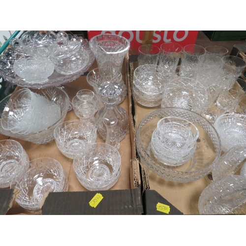 172 - Two trays of assorted cut glass etc