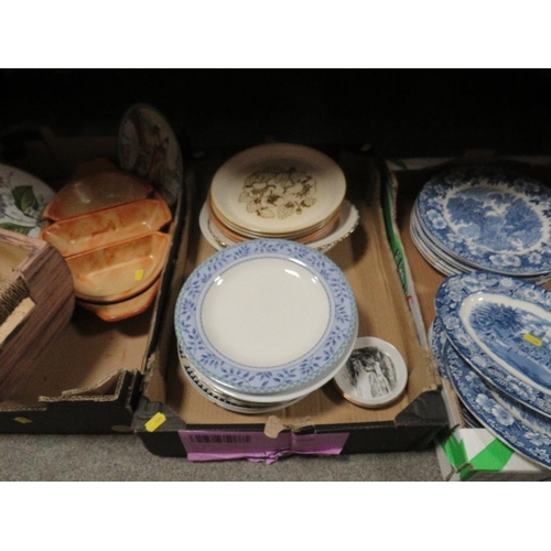 178 - Two trays of assorted ceramics to include Enoch Wedgwood plates